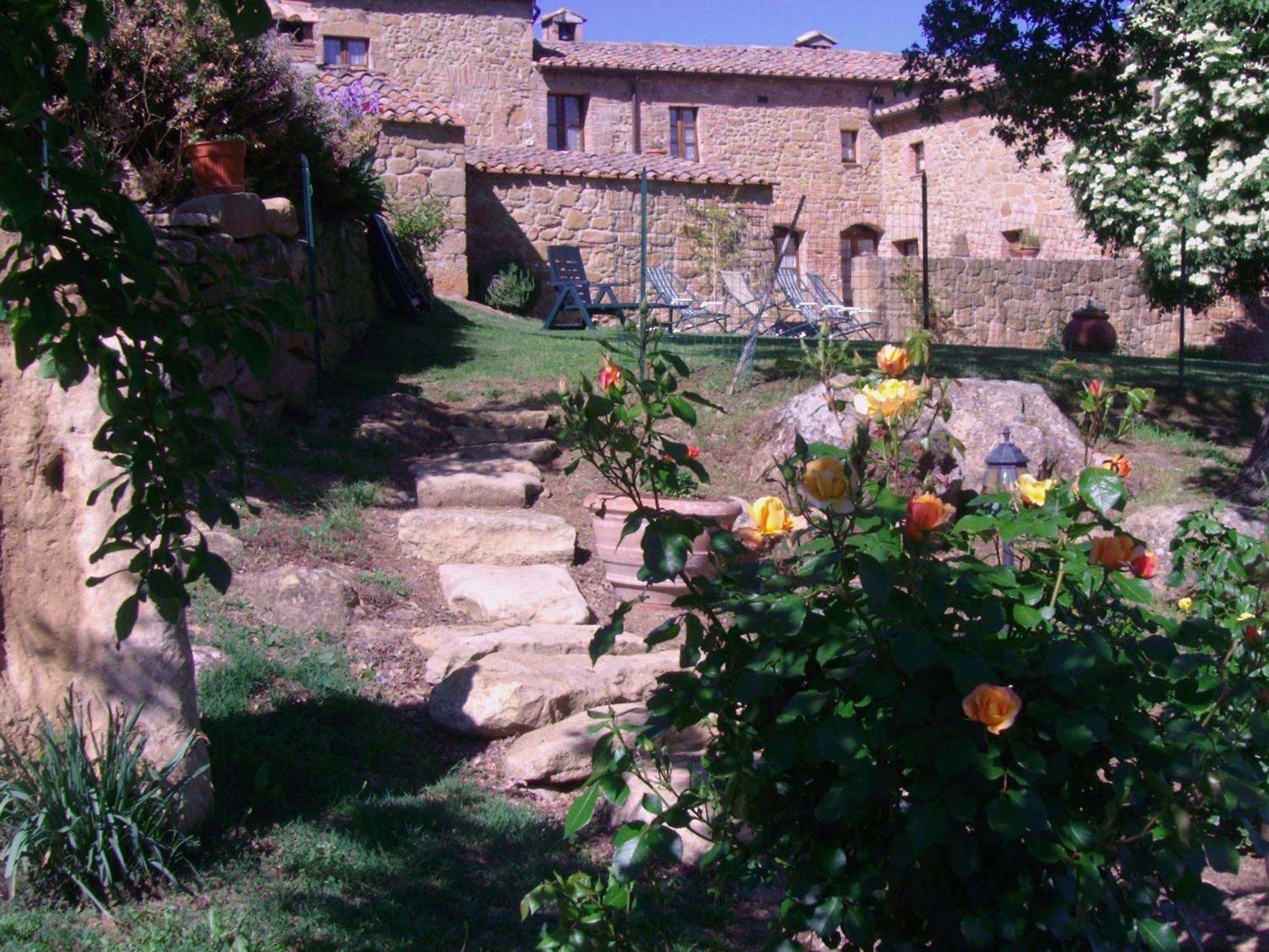 Villa Fonte all'Oppio con area piscina recintata Pienza Esterno foto